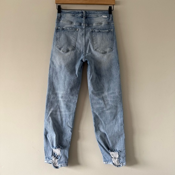 Risen Jeans Straight Leg Distressed High Rise Light Wash Festival Womens 3/26 - Picture 2 of 13